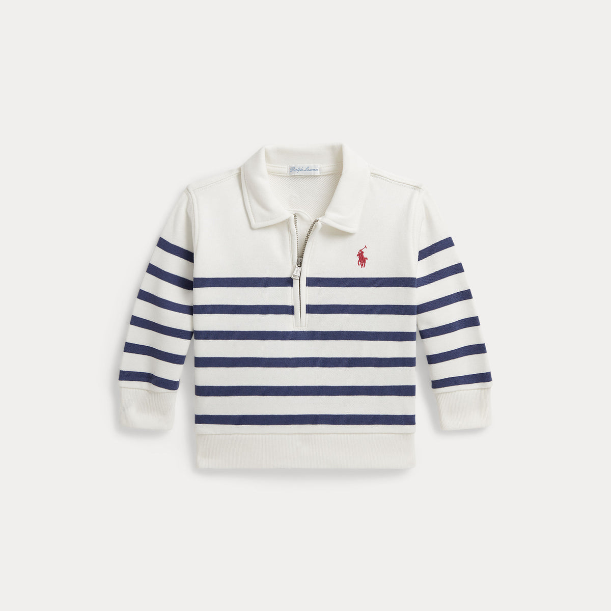 Ralph Lauren Baby Boys Half Zip Striped Sweatshirt | Casa Childrenswear
