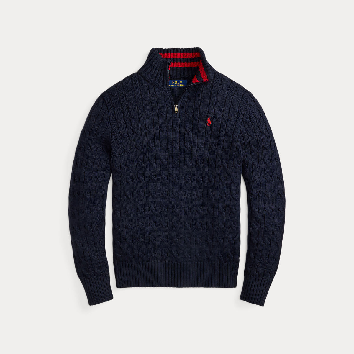 Ralph Lauren Boys Navy Quarter Zip Sweater | Casa Childrenswear
