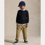 Ralph Lauren Boys Navy Cotton Cable Sweater | Casa Childrenswear
