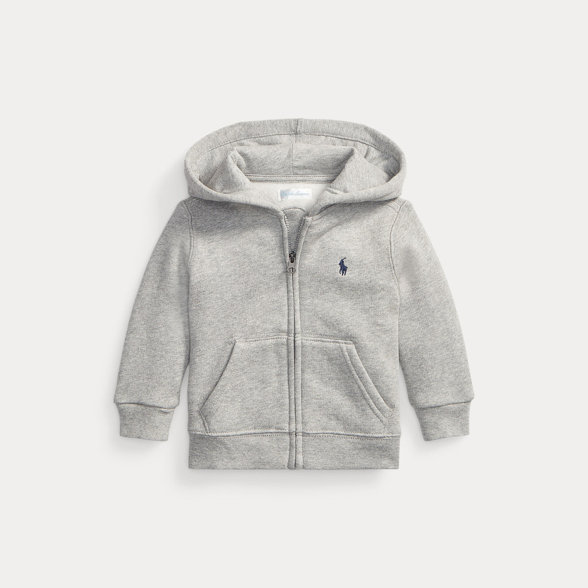 Ralph Lauren Baby Boys Grey Full Zip Hoodie | Casa Childrenswear