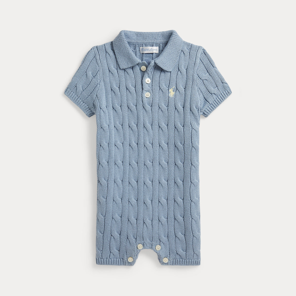 Ralph Lauren Baby Boys Cable Knit Shortall | Casa Childrenswear