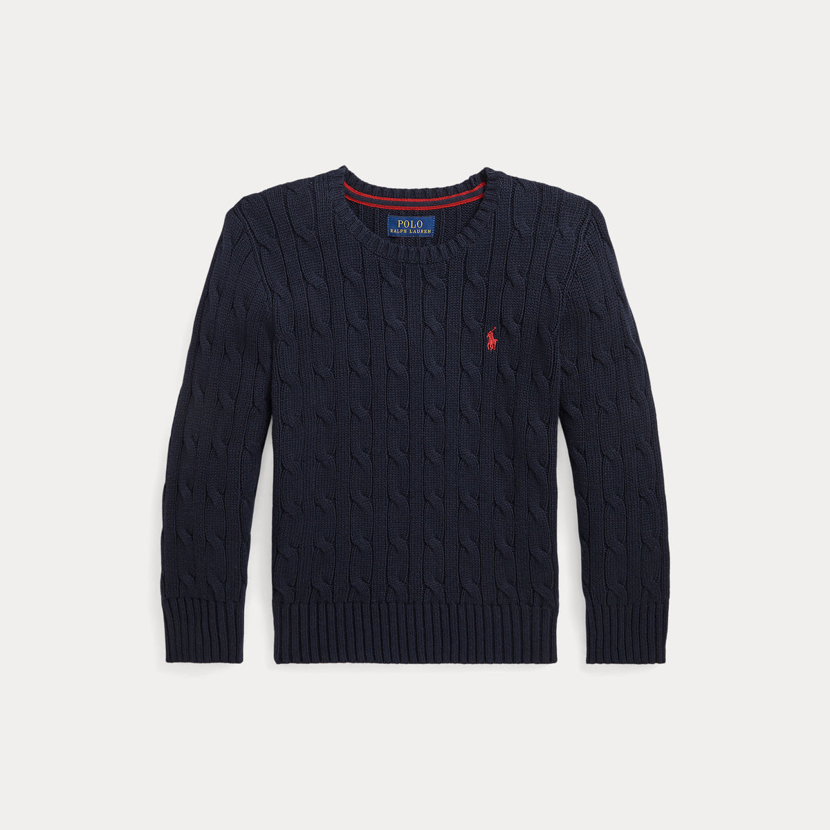 Ralph Lauren Boys Navy Cotton Cable Sweater | Casa Childrenswear