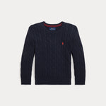 Ralph Lauren Boys Navy Cotton Cable Sweater | Casa Childrenswear