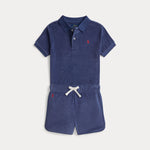 Ralph Lauren Boys Navy Polo & Short Set - front view