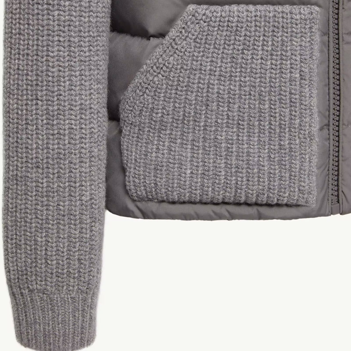 Moncler Enfant Girls Grey Knitted Jacket | Casa Childrenswear