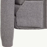 Moncler Enfant Girls Grey Knitted Jacket | Casa Childrenswear