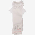 Carlomagno Classic White Knee Sock with Bow | Casa Childrenswear