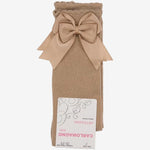 Carlomagno Classic Camel Knee Sock with Bow | Casa Childrenswear