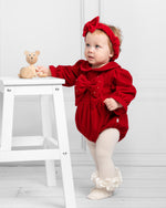 Red Velvet Romper with Headband