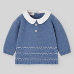 Paz Rodriguez Baby Boys Dark Blue Knitted Set - back view
