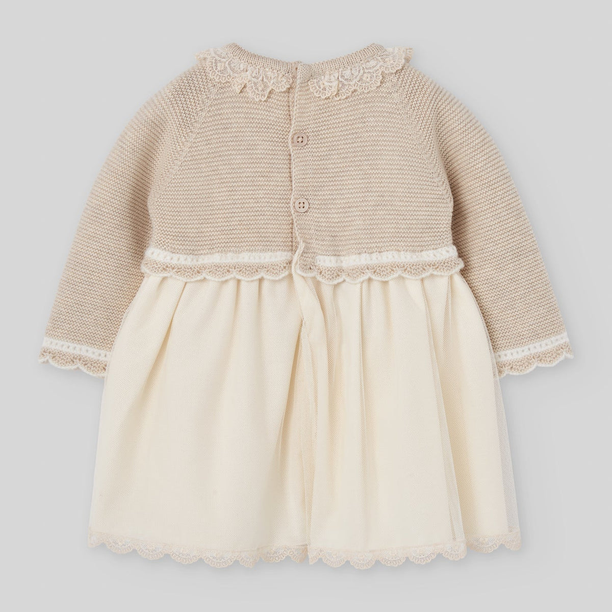 Paz Rodriguez Baby Girls Beige Dress - back view