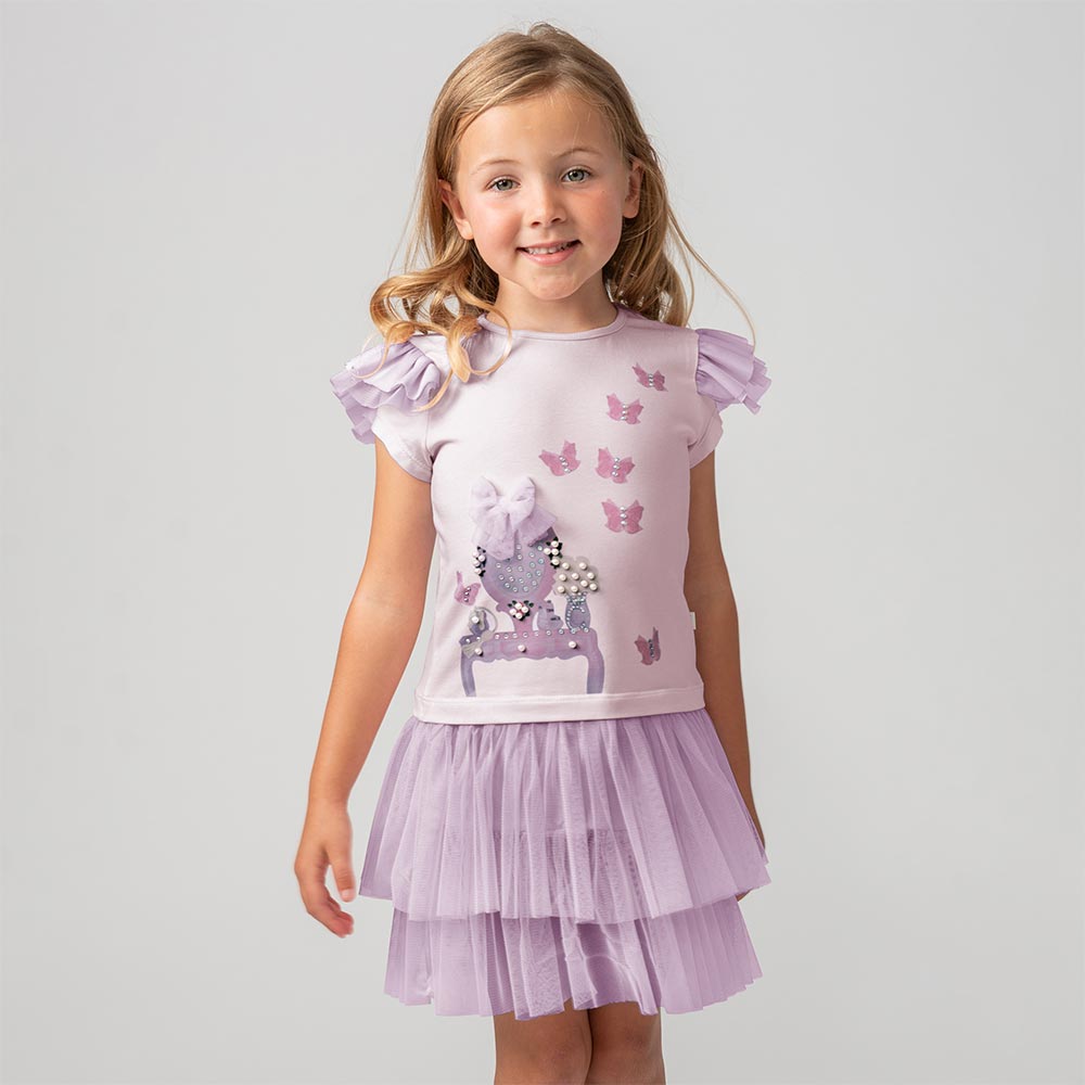 Girl Lilac Pearl Vanity Dress