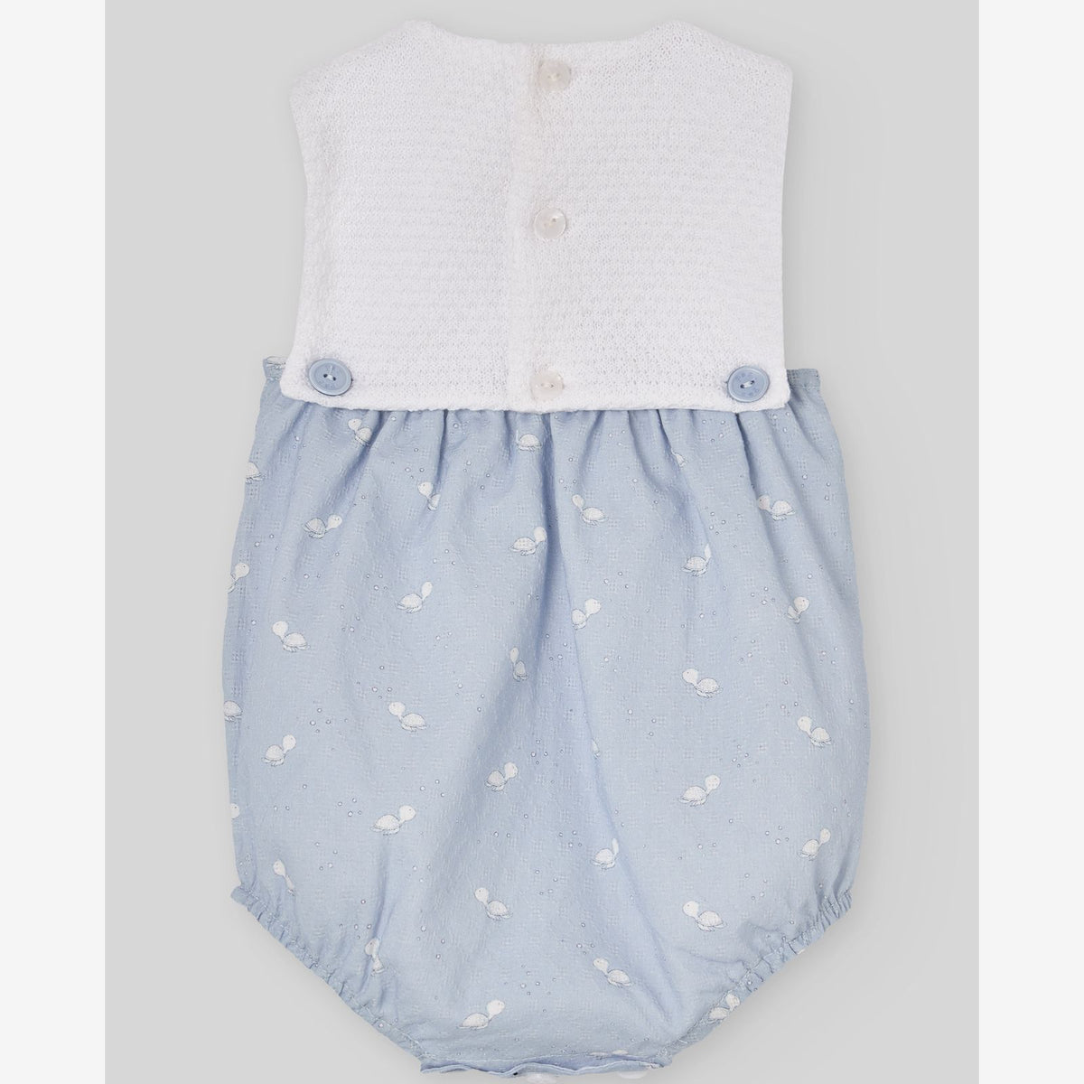 Paz Rodriguez Baby Boys White & Blue Sleeveless Romper | Casa Childrenswear