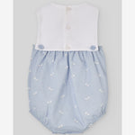 Paz Rodriguez Baby Boys White & Blue Sleeveless Romper | Casa Childrenswear