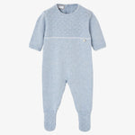 Paz Rodriguez Baby Boys Light Blue Romper - front view