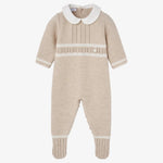 Paz Rodriguez Baby Boys Beige Romper - front view