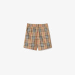Boys Beige Check Shorts