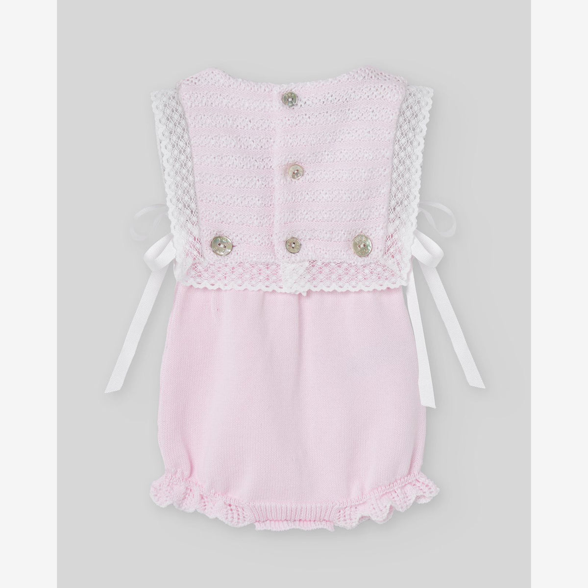 Paz Rodriguez Baby Girls Cotton Pink & White Sleeveless Romper | Casa Childrenswear