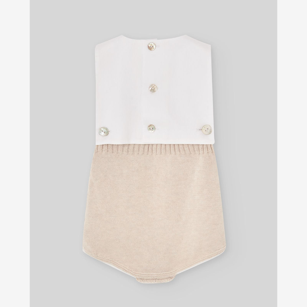 Paz Rodriguez Baby Girls Peach & White Sleeveless Romper | Casa Childrenswear