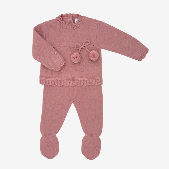 Baby Girls Dusty Pink Knit Set