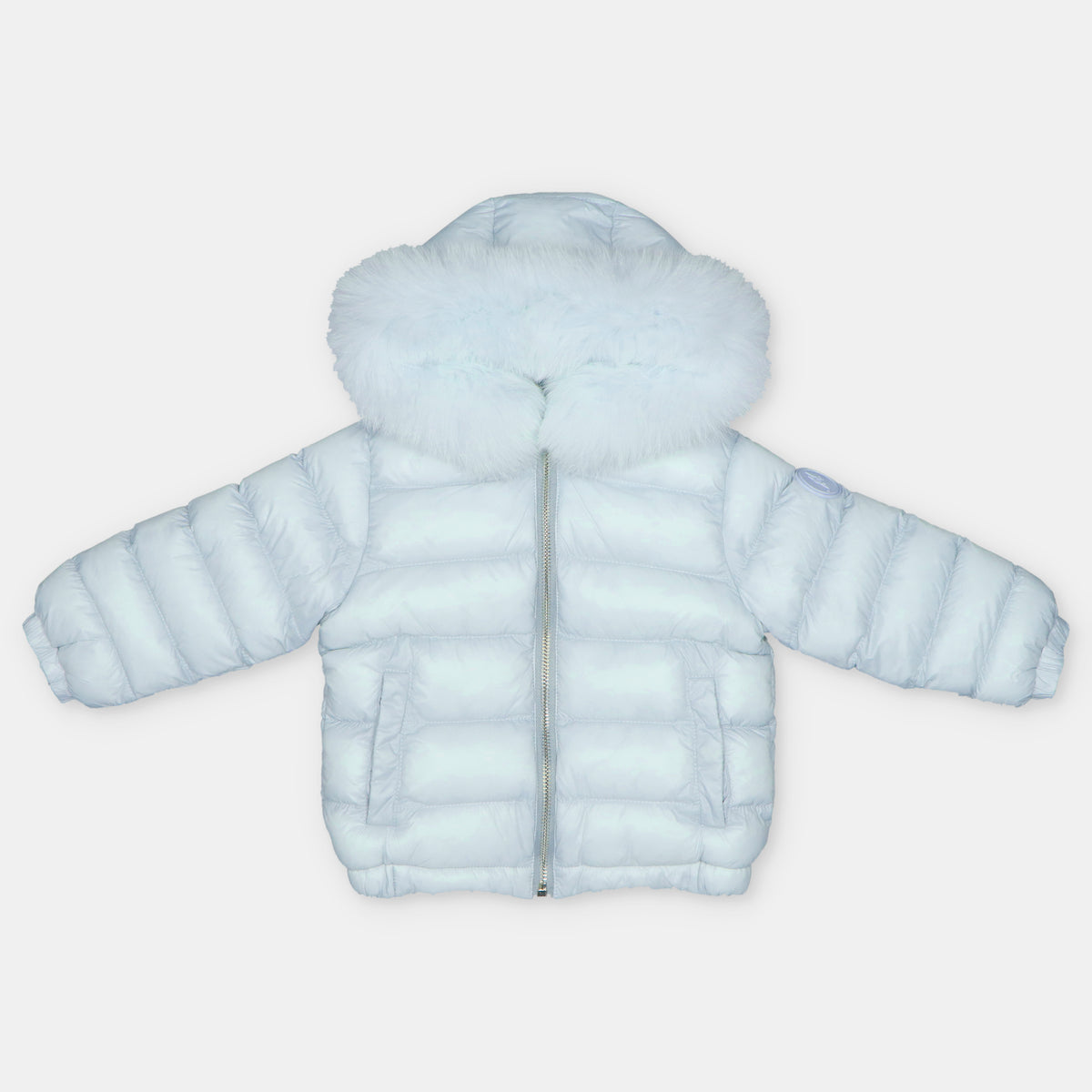 Martin Aranda Infant Boys Blue Puffer Jacket - front view