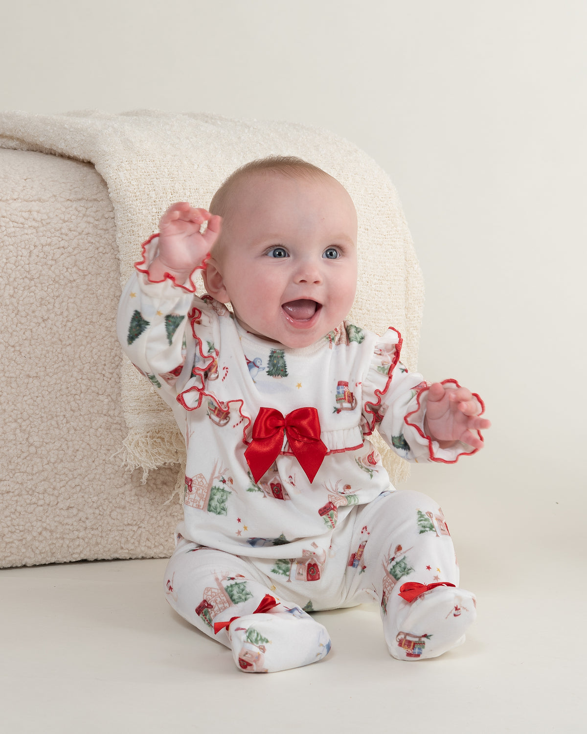 Caramelo Baby Girls Xmas Sleepsuit | Casa Childrenswear