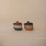 Mushie Bath Play Set - Boats Rustic