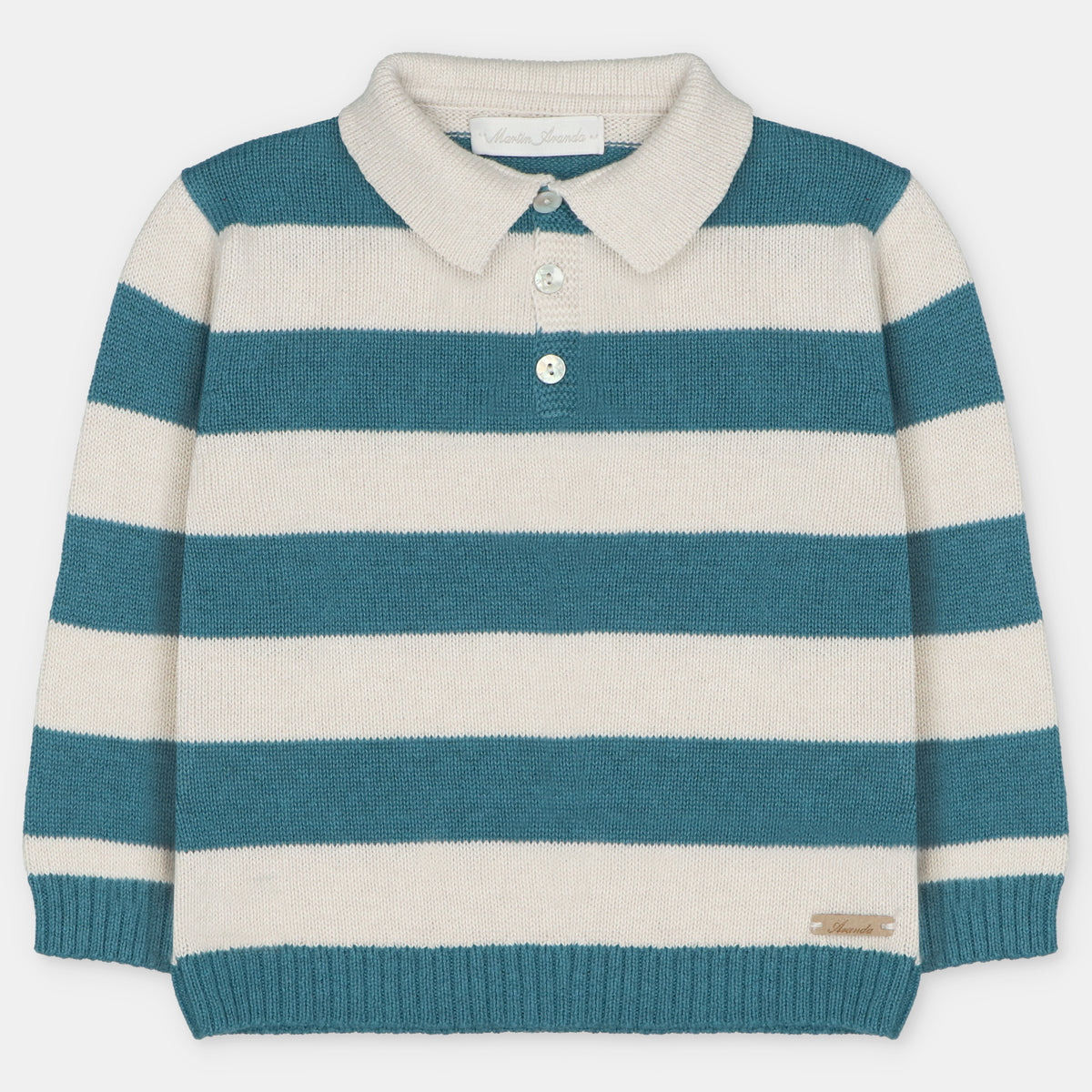 Martin Aranda Infant Boys Striped Sweater Set - sweater front view