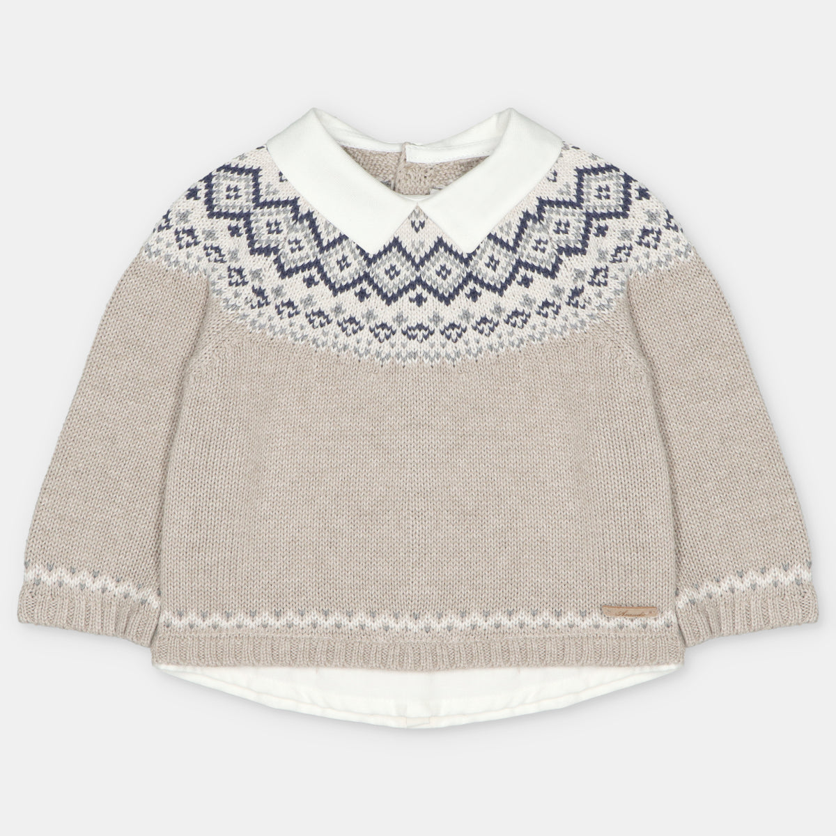 Infant Boys Navy Sweater with Collar