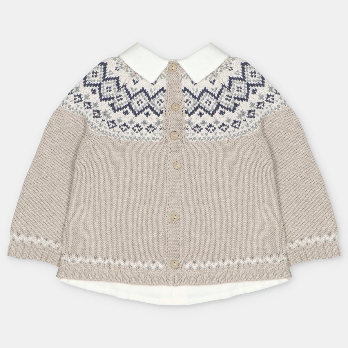 Infant Boys Navy Sweater with Collar