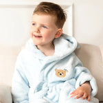 Cozy Blue Bear Hooded Dressing Gown