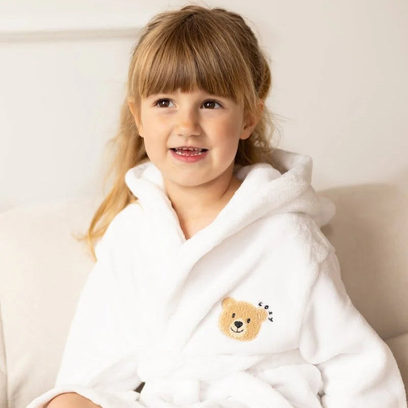 Cozy White Bear Hooded Dressing Gown