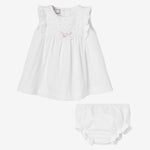 Paz Rodriguez Baby Girls White Woven Dress with Pants | Casa Childrenswear