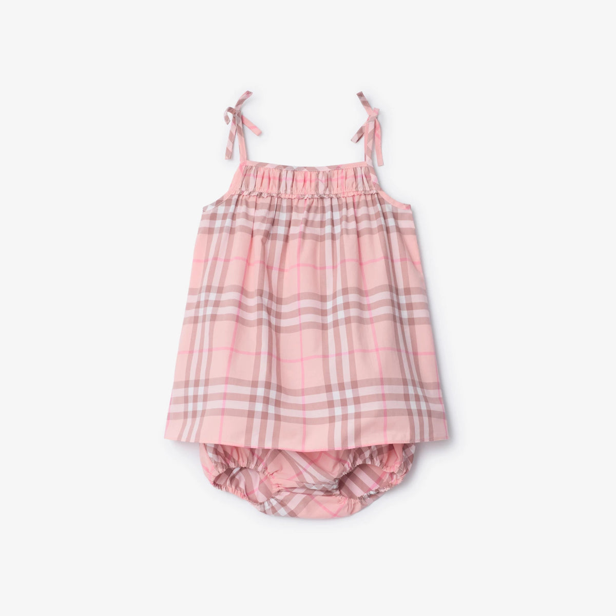 Burberry Baby Girls Pink Check Dress Set | Casa Childrenswear