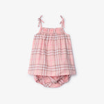 Burberry Baby Girls Pink Check Dress Set | Casa Childrenswear