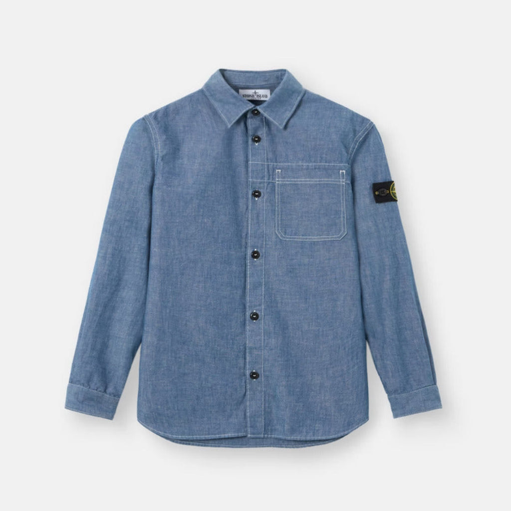 Stone Island Blue Overshirt | Casa Childrenswear