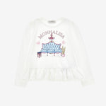 House Print Long Sleeve Frill T-Shirt