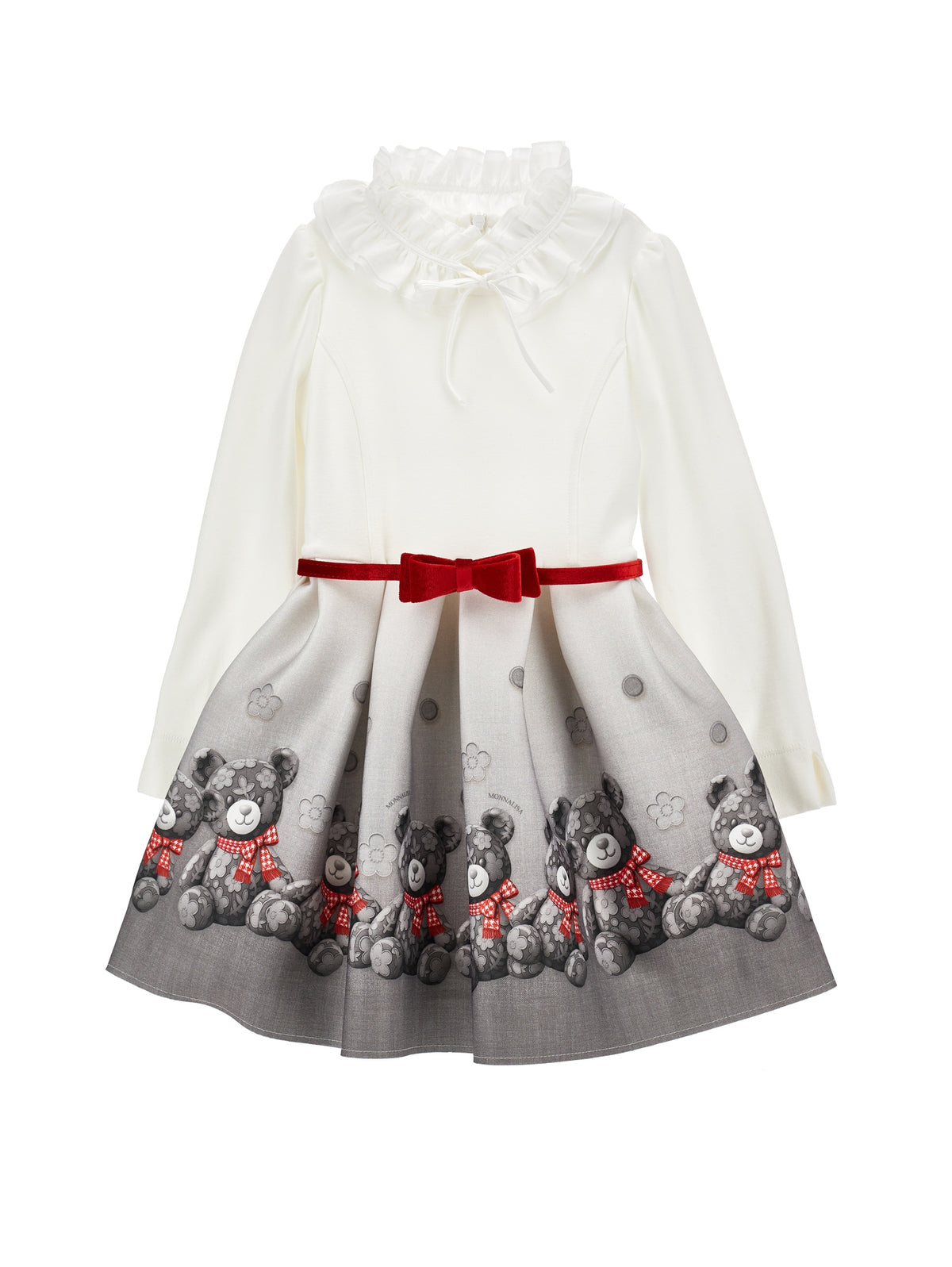 Girls White Bear Dress
