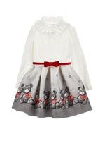 Girls White Bear Dress