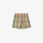 Boys Beige Check Swim Shorts