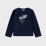 Mayoral Navy Flower Long Sleeve T-Shirt | Casa Childrenswear