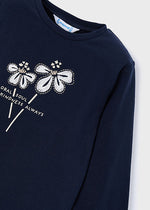 Mayoral Navy Flower Long Sleeve T-Shirt | Casa Childrenswear