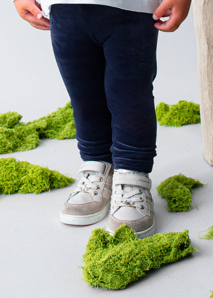Navy Velvet Baby Leggings