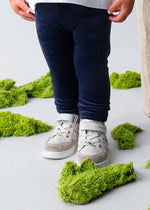 Navy Velvet Baby Leggings