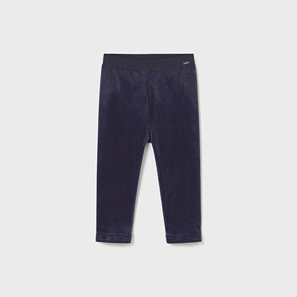Navy Velvet Baby Leggings