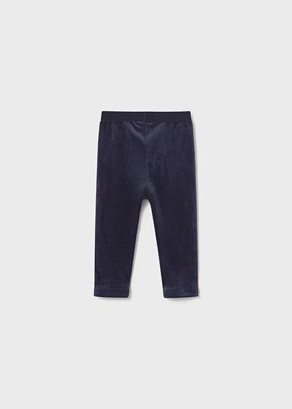 Navy Velvet Baby Leggings