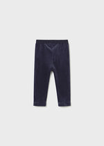 Navy Velvet Baby Leggings