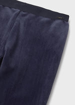 Navy Velvet Baby Leggings
