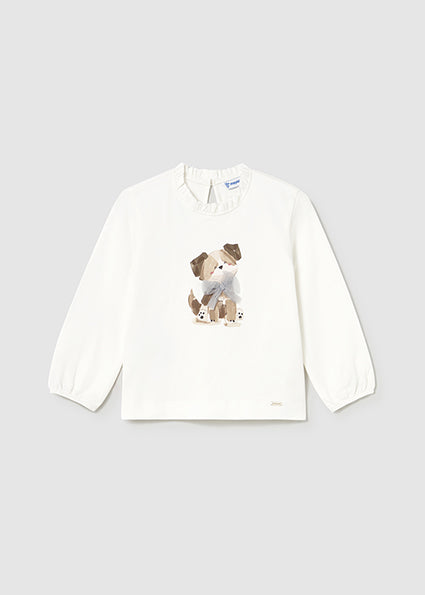 Puppy Print Baby Girls Long Sleeve T-Shirt