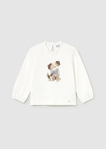 Puppy Print Baby Girls Long Sleeve T-Shirt